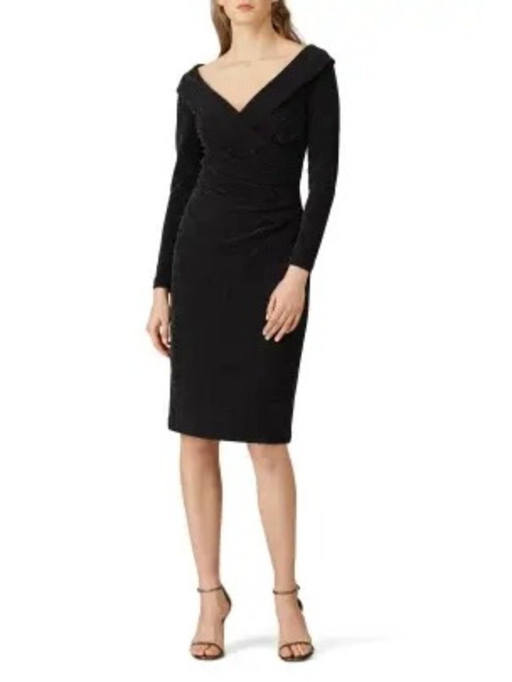 R-120. Ralph Lauren V Neck Metallic Dress